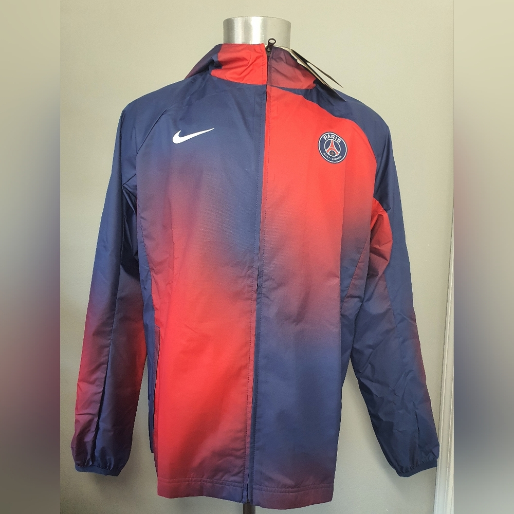 Nike PSG Paris Saint-Germain Full-Zip Jacket Blue/Red DV5177-410 Men's Size L